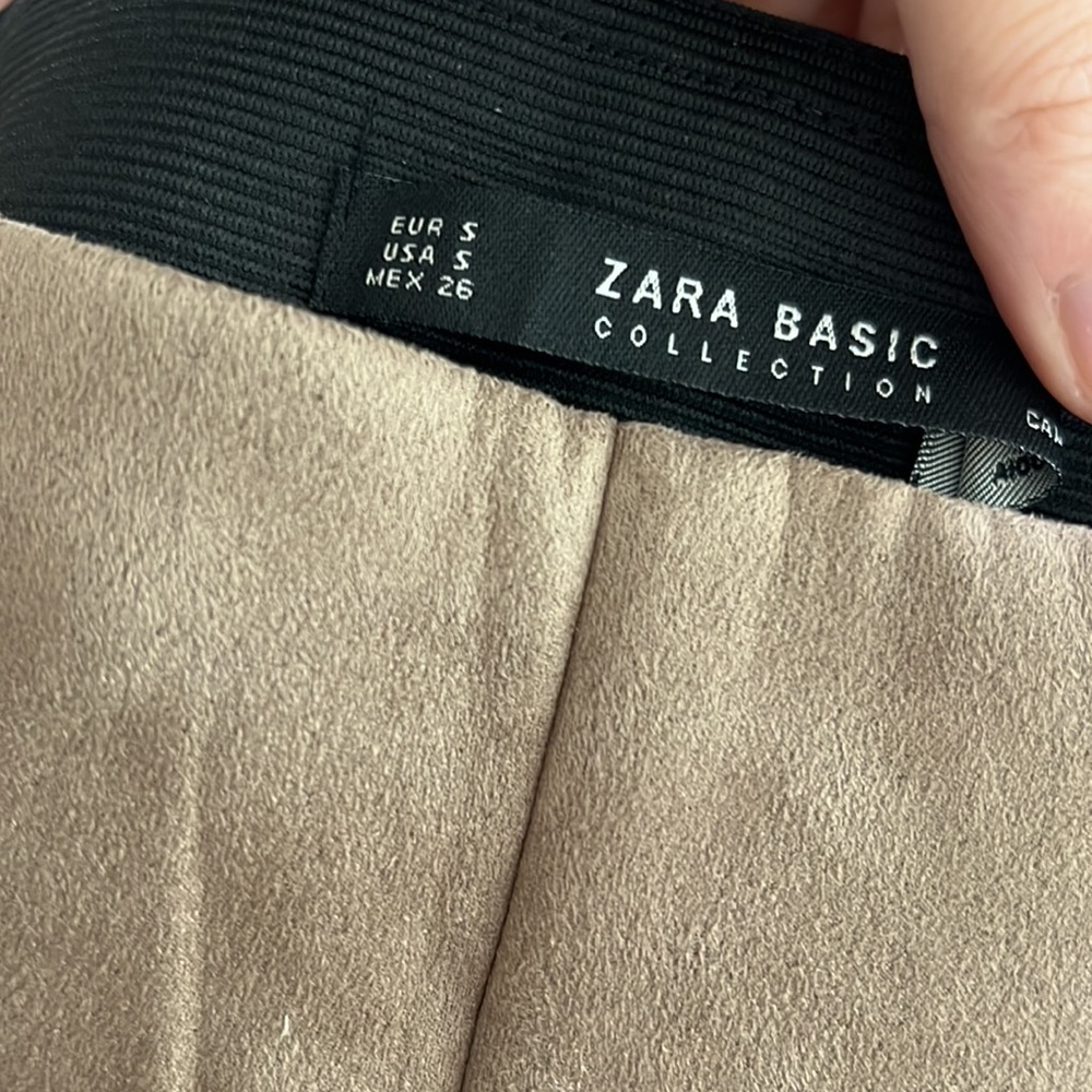 Zara Light Brown Tan Suede Leggings - Picture 7 of 7